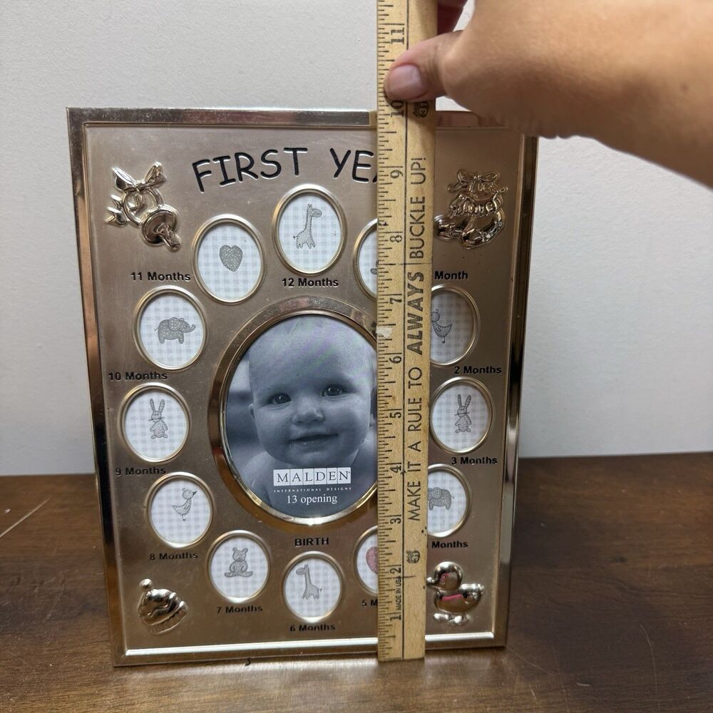 Baby First Year Silver Picture Frame Malden 8 x 10 New 13 Opening Keepsake - Picture 5 of 5